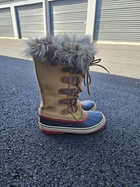 Sorel Waterproof Faux-Fur Trim Winter Boots - Tan, Navy, Red